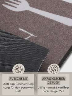 Hanse Home - Cook & Clean Anti-Slip Runner Bon Appetit Cutlery - 50x150 cm