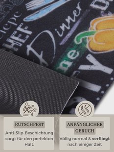 Hanse Home - Cook & Clean Anti-Slip Runner Delicious Kitchen Board - 50x150 cm