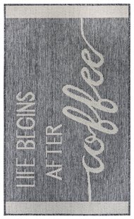 Hanse Home - Cucina Anti-Slip Runner Life Begins After Coffee Grey Creme - 62x150 cm