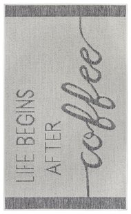Hanse Home - Cucina Anti-Slip Runner Life Begins After Coffee Creme Grey - 62x150 cm
