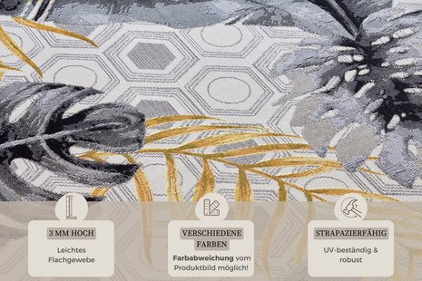 Hanse Home - Flair In- und Outdoor Carpet Gold Leaves - 240x340 cm