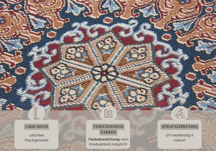 Hanse Home - In- & Outdoor Carpet Kadi Creame Red - 240x340 cm