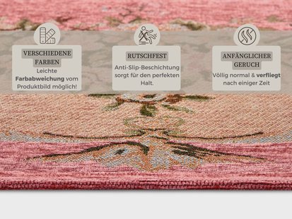 Hanse Home - Gobelin Design Carpet Asmaa Pink Beige - 60x90 cm
