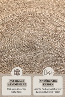 Hanse Home - Jute Braided Jute Rug Round Rangpur Natural Grey Brown - 100 cm