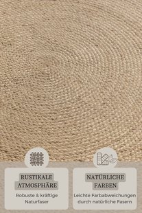 Hanse Home - Jute Braided Jute Rug Round Rangpur Natural Ivory - 200 cm