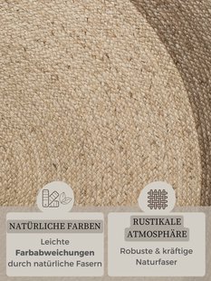Hanse Home - Jutta Jute Rug Round Jutta Natural Ivory Greige - 160 cm