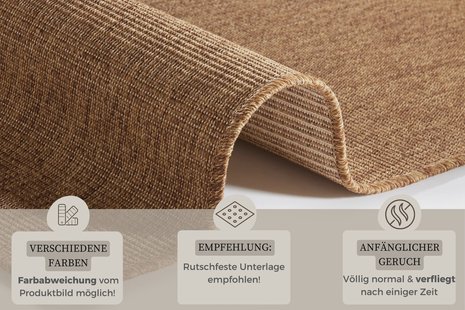 Hanse Home - Flatwoven Runner for In & Outdoor Sisal-Look - 80x500 cm