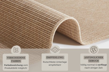 Hanse Home - Flatwoven Runner for In & Outdoor Sisal-Look - 80x450 cm