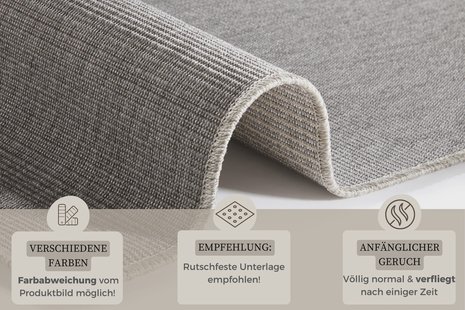 Hanse Home - Flatwoven Runner for In & Outdoor Sisal-Look - 80x350 cm