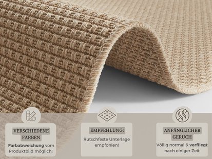 Hanse Home - Flatwoven Runner for In & Outdoor Nature 600 in Sisal-Look - 80x350 cm