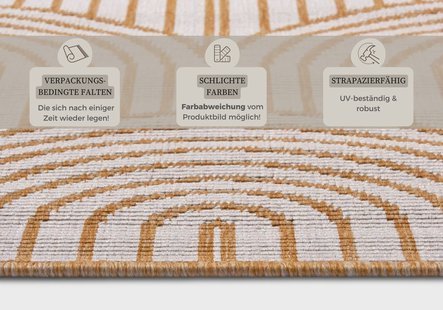 Hanse Home - Flatweave In- and Outdoor reversible carpet Pangli Ochre - 160x230 cm