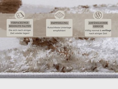 Hanse Home - Shine Design Carpet Floral White Brown - 160x235 cm Hanse Home - Shine Design Carpet Floral White Brown - 160x235 cm