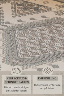 Hanse Home - Terrain Designer Shortpile Rug Lakan Cream Grey - 200x280 cm