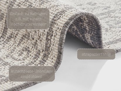 Hanse Home - Reversible carpet Cebu grey cream - 200x290 cm Hanse Home - Reversible carpet Cebu grey cream - 200x290 cm