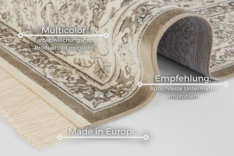 Hanse Home - Oriental Velvet Carpet with Fringes Antik Nain - 160x230 cm