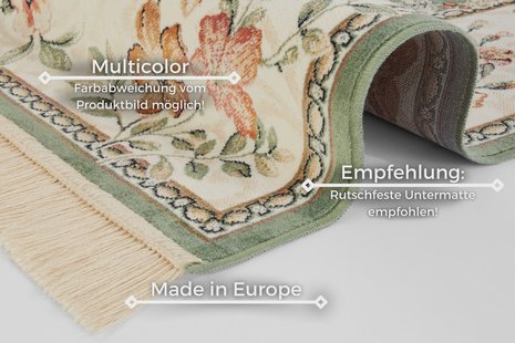 Hanse Home - Oriental Velvet Carpet with Fringes Oriental Flowers - 195x300 cm