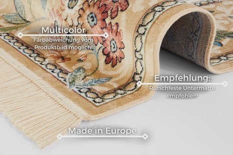 Hanse Home - Oriental Velvet Carpet with Fringes Oriental Flowers - 195x300 cm