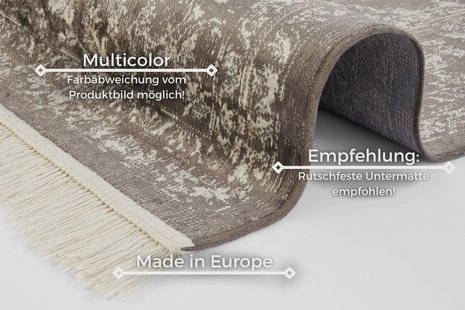 Hanse Home - Oriental Velvet Carpet with Fringes Oriental Vintage Medaillon - 160x230 cm