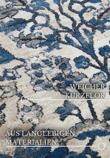 Hanse Home - Villeroy & Boch 1869 Short Pile Rug Ernest Cream Blue - 120x170 cm