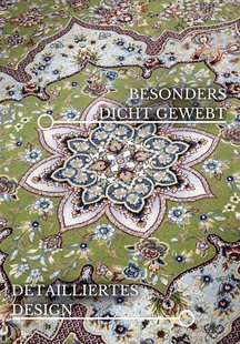 Hanse Home - Villeroy & Boch 1870 Short Pile Rug Etienne Green Cream - 155x235 cm