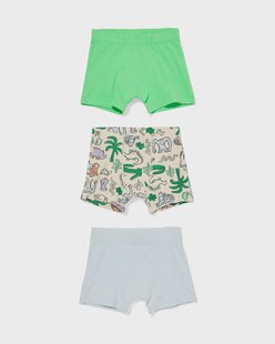 HEMA Kinderboxers jungle - 3 stuks lichtblauw (lichtblauw)