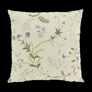 Arvidssons Textil Blomsteryra kussenhoes 47x47 cm Geel