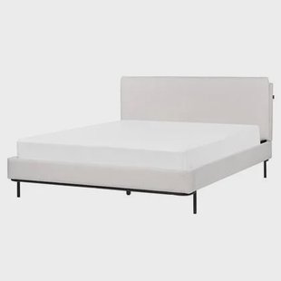 Beliani-CORIO-Tweepersoonsbed-Lichtgrijs-160 x 200 cm-Polyester