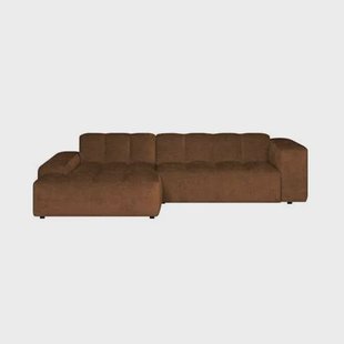 by fonQ Mumble Hoekbank met Chaise Longue Links - Chenille - Cognac by fonQ Mumble Hoekbank met Chaise Longue Links - Chenille - Cognac