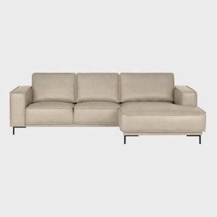 by fonQ Brisk Hoekbank met Chaise Longue Rechts - Buffelleer - Beige