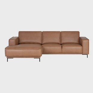 by fonQ Brisk Hoekbank met Chaise Longue Links - Buffelleer - Cognac