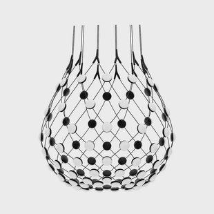 Mesh Hanglamp Ø80xH60 Phase 2m Black Luceplan - Woonkamer - Modern - Metaal - Meerdere lampen