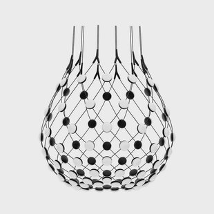 Mesh Hanglamp Ø80xH60 Phase 3m Black Luceplan - Woonkamer - Modern - Metaal - Meerdere lampen