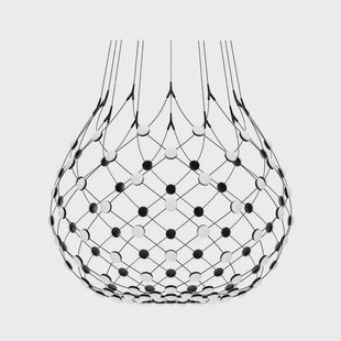 Mesh Hanglamp Ø100xH90 Phase 1m Black Luceplan - Woonkamer - Modern - Metaal - Meerdere lampen