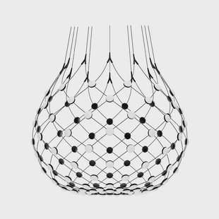 Mesh Hanglamp Ø100xH90 Phase 2m Black Luceplan - Woonkamer - Modern - Metaal - Meerdere lampen