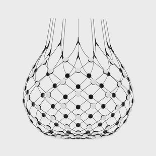 Mesh Hanglamp Ø100xH90 Phase 3m Black Luceplan - Woonkamer - Modern - Metaal - Meerdere lampen