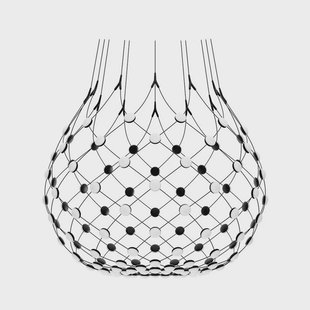 Mesh Wireless hanglamp, Ø 100 cm, 1 m Mesh Complete Wireless Luceplan - Woonkamer - Modern - Metaal - 1 lamp
