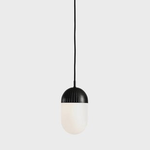 Dot Hanglamp L Zwart/Opal Woud - Woonkamer - Metaal