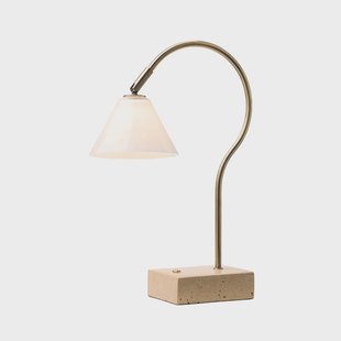 Halo Design - Question Portable Taffellamp Antique Geel Koper/Opaal