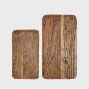 House Doctor - Houten dienblad 2-delig 33 x 18 & 43 x 23 cm naturel