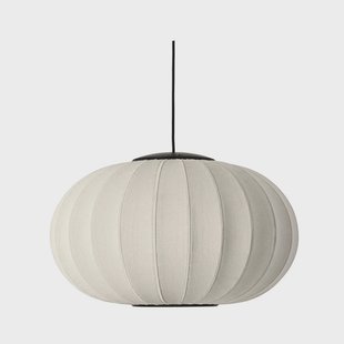 Made By Hand - Knit-Wit 57 Ovale LED hanglamp, wit, Ø 57 cm Handgemaakt