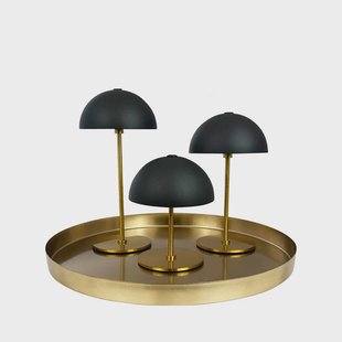 Along LED tafellamp op batterijen, zwart/messing Dyberg Larsen - Woonkamer - Scandinavisch - Metaal - 1 lamp