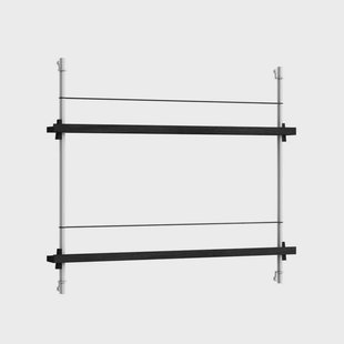Moebe - Magazine Shelving 65 Plank Black/Stainless Steel