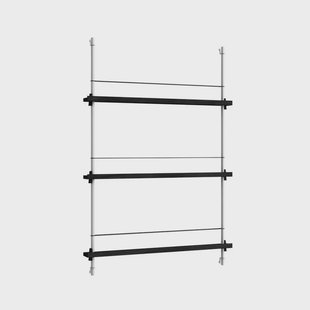 Moebe - Magazine Shelving 115 Plank Black/Stainless Steel