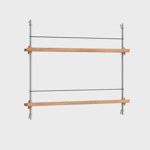 Moebe - Magazine Shelving 65 Plank Oak/Stainless Steel