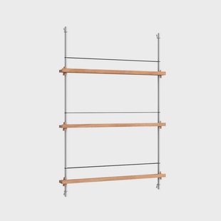 Moebe - Magazine Shelving 115 Plank Oak/Stainless Steel