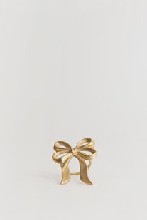 Goudkleurige servetring strik