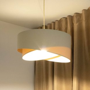 Maco Design Boho hanglamp, crème/beige, Ø 50 cm, hoogte 23 cm, linnen
