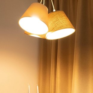 Maco Design Boho hanglamp, 3-lamps, crème/beige, jute