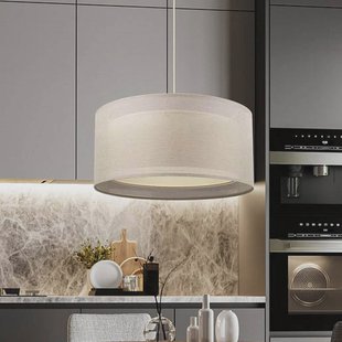 Maco Design Duo Den Light hanglamp, beige, Ø 50 cm, linnen, PVC