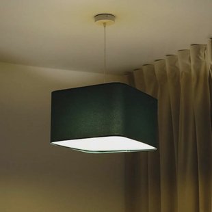 Maco Design Kwadro hanglamp, groen, 40 x 40 cm, velours stof